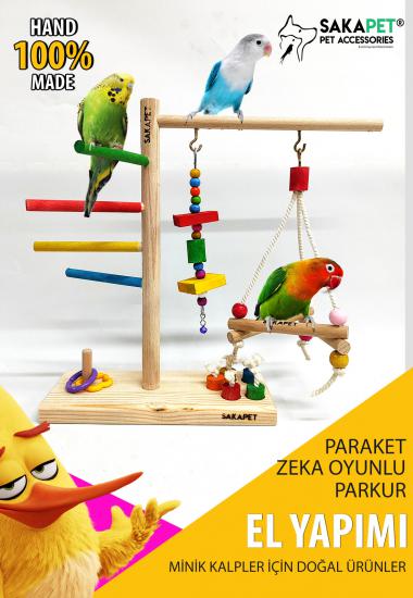 Muhabbet Kuşu interaktif zeka oyunlu Asma Salıncaklı Mini TÜNEK 