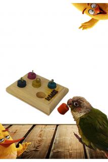 Papağan Ahşap Zeka Gelişimi Için Eğitici Interaktif Oyuncak Doğal Renkli