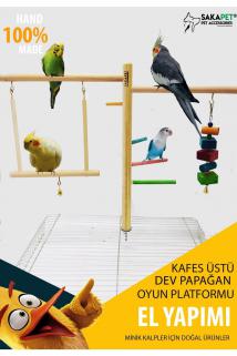 Sultan Papağan Paraket Kafes Üstü Dev Eğlence Platformu