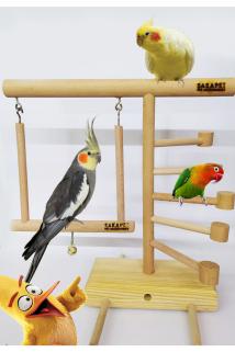Sultan Papağanı Kuş Eğlence Parkuru Doğal Ahşap